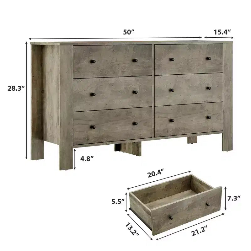 Modern Tall Dresser, Drawer Storage Chest for Bedroom, Wooden Organizer with Drawers for Entryway Hallway