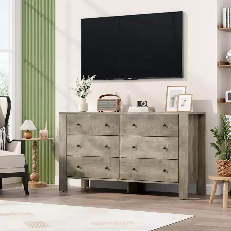 Modern Tall Dresser, Drawer Storage Chest for Bedroom, Wooden Organizer with Drawers for Entryway Hallway