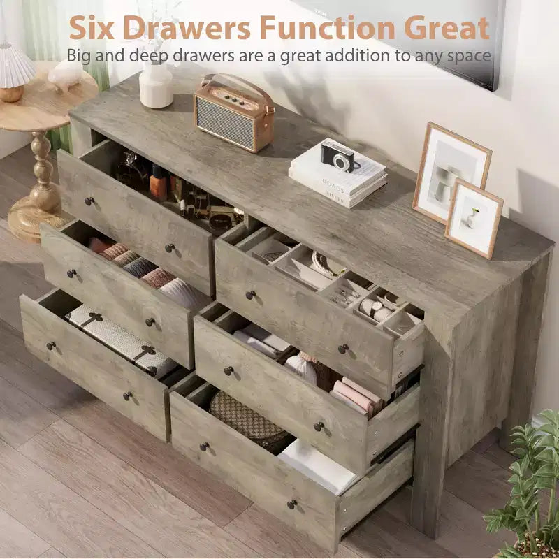Modern Tall Dresser, Drawer Storage Chest for Bedroom, Wooden Organizer with Drawers for Entryway Hallway