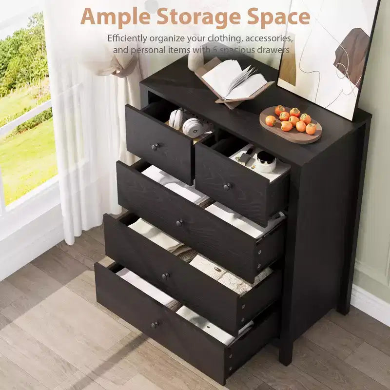 Modern Tall Dresser, Drawer Storage Chest for Bedroom, Wooden Organizer with Drawers for Entryway Hallway