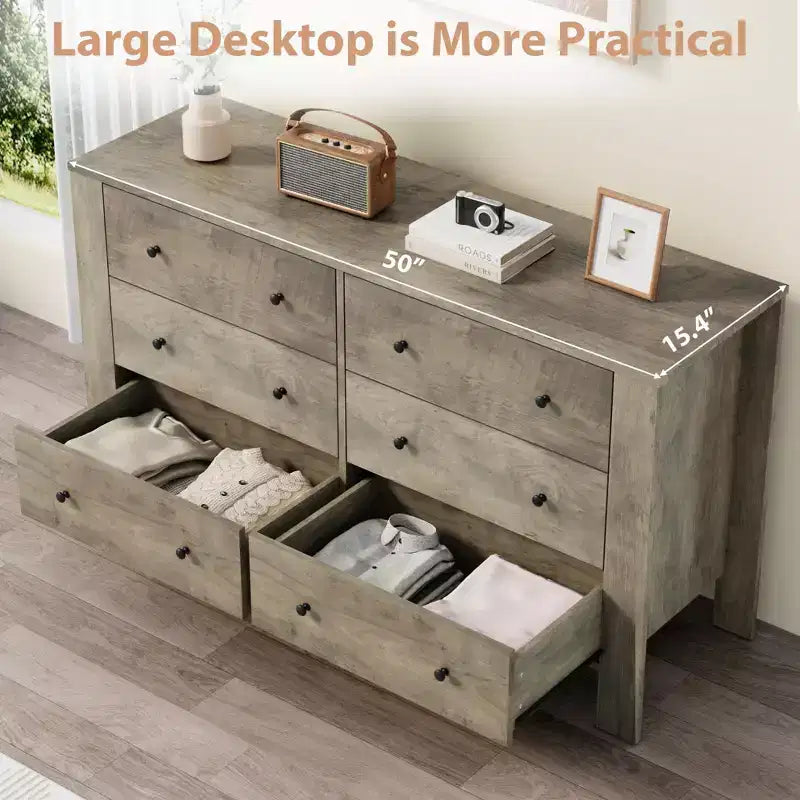Modern Tall Dresser, Drawer Storage Chest for Bedroom, Wooden Organizer with Drawers for Entryway Hallway