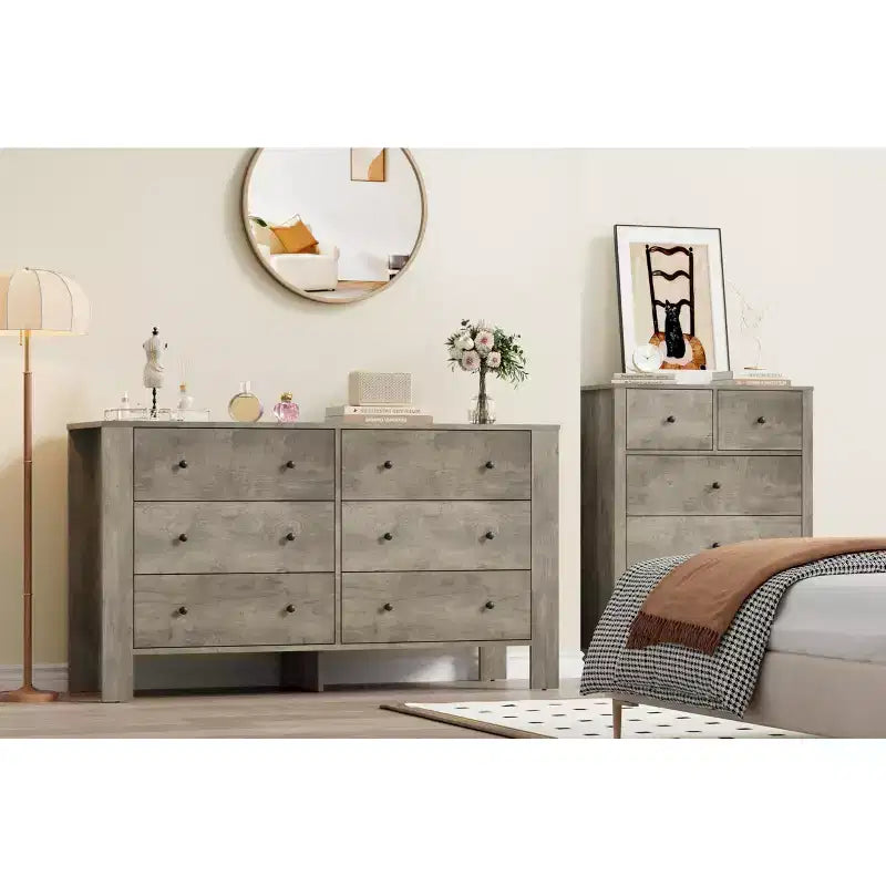 Modern Tall Dresser, Drawer Storage Chest for Bedroom, Wooden Organizer with Drawers for Entryway Hallway