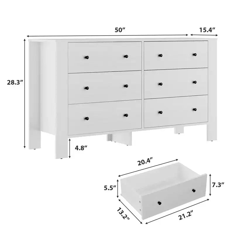 Modern Tall Dresser, Drawer Storage Chest for Bedroom, Wooden Organizer with Drawers for Entryway Hallway