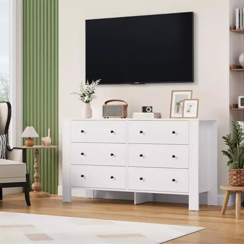Modern Tall Dresser, Drawer Storage Chest for Bedroom, Wooden Organizer with Drawers for Entryway Hallway