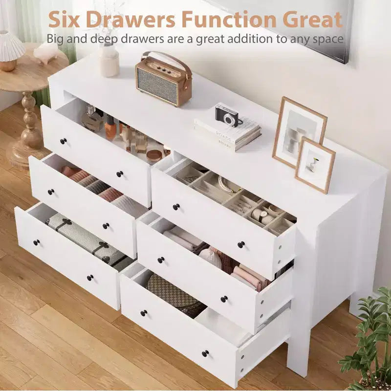 Modern Tall Dresser, Drawer Storage Chest for Bedroom, Wooden Organizer with Drawers for Entryway Hallway