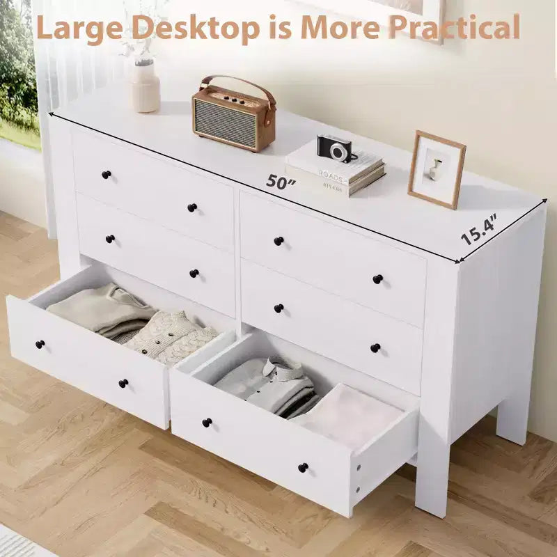 Modern Tall Dresser, Drawer Storage Chest for Bedroom, Wooden Organizer with Drawers for Entryway Hallway