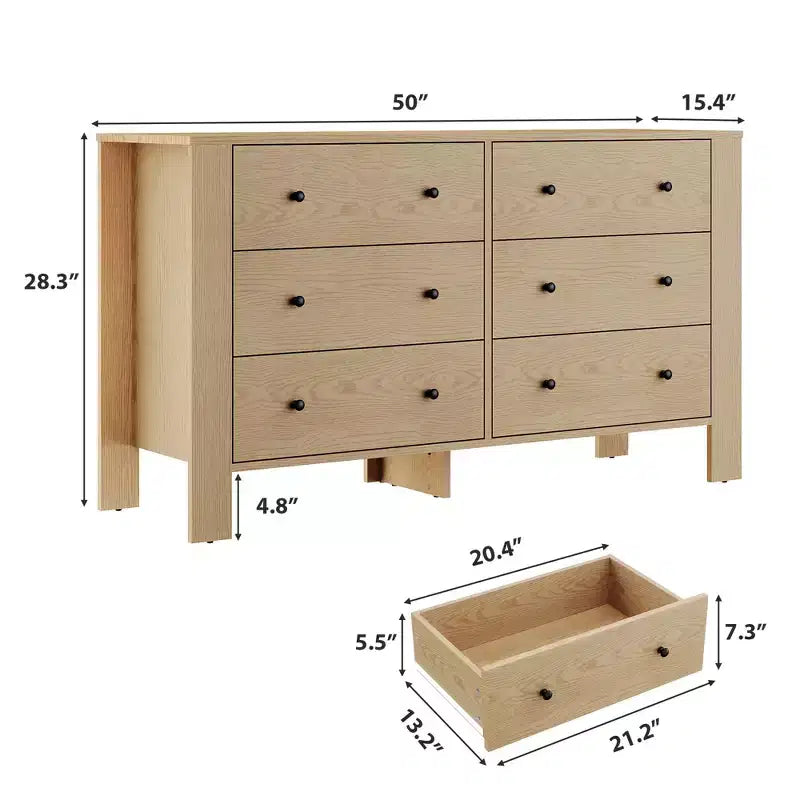 Modern Tall Dresser, Drawer Storage Chest for Bedroom, Wooden Organizer with Drawers for Entryway Hallway