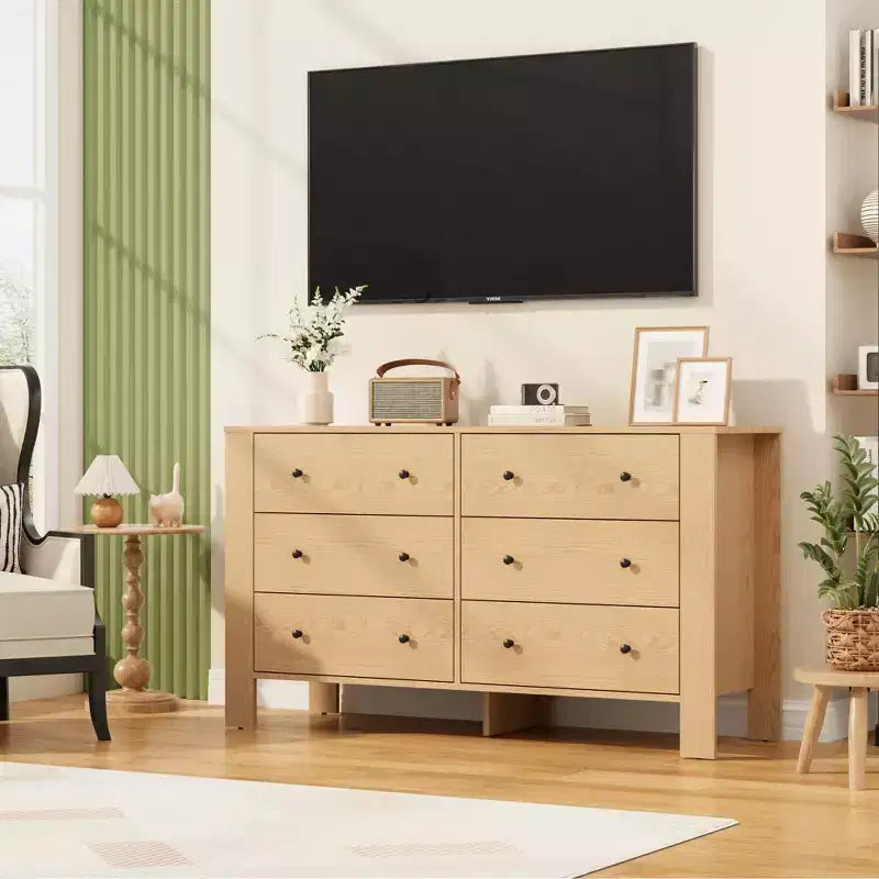 Modern Tall Dresser, Drawer Storage Chest for Bedroom, Wooden Organizer with Drawers for Entryway Hallway