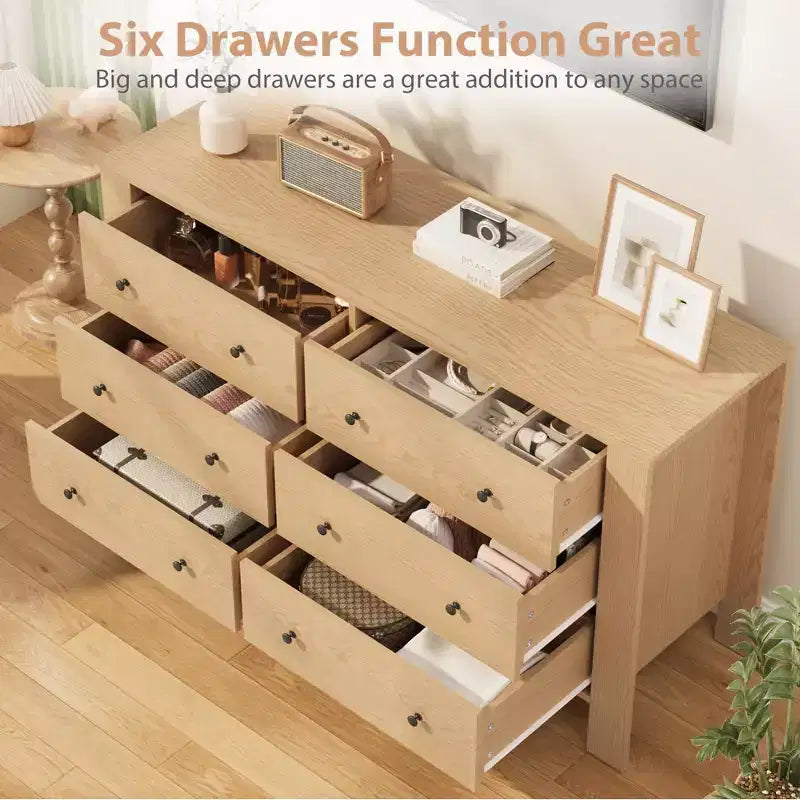 Modern Tall Dresser, Drawer Storage Chest for Bedroom, Wooden Organizer with Drawers for Entryway Hallway