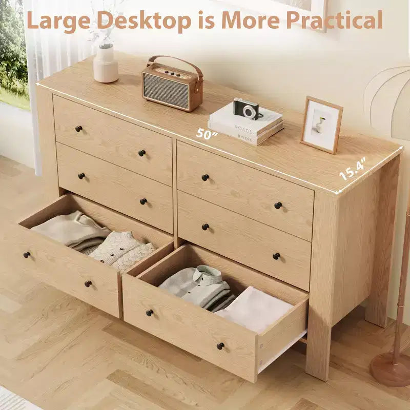 Modern Tall Dresser, Drawer Storage Chest for Bedroom, Wooden Organizer with Drawers for Entryway Hallway