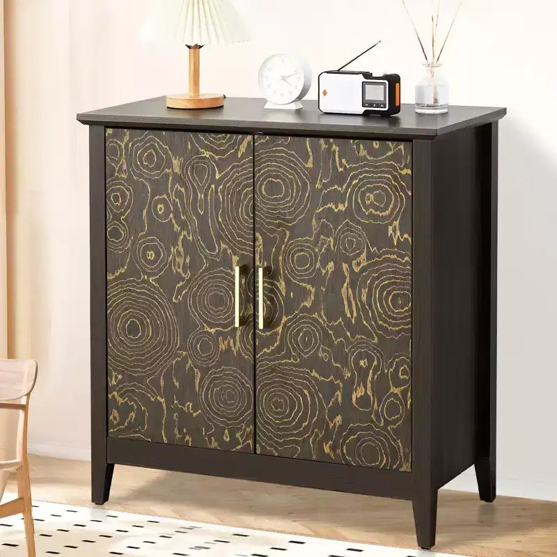 2 Doors Accent Cabinet Decorative Storage Cabinet for Living Room with Adjustable Shelf, Bedroom,