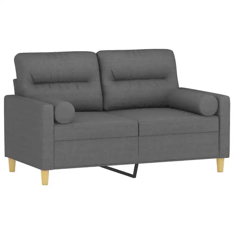 2-Seater Sofa Dark Grey Fabric (100% polyester), metal, textilene