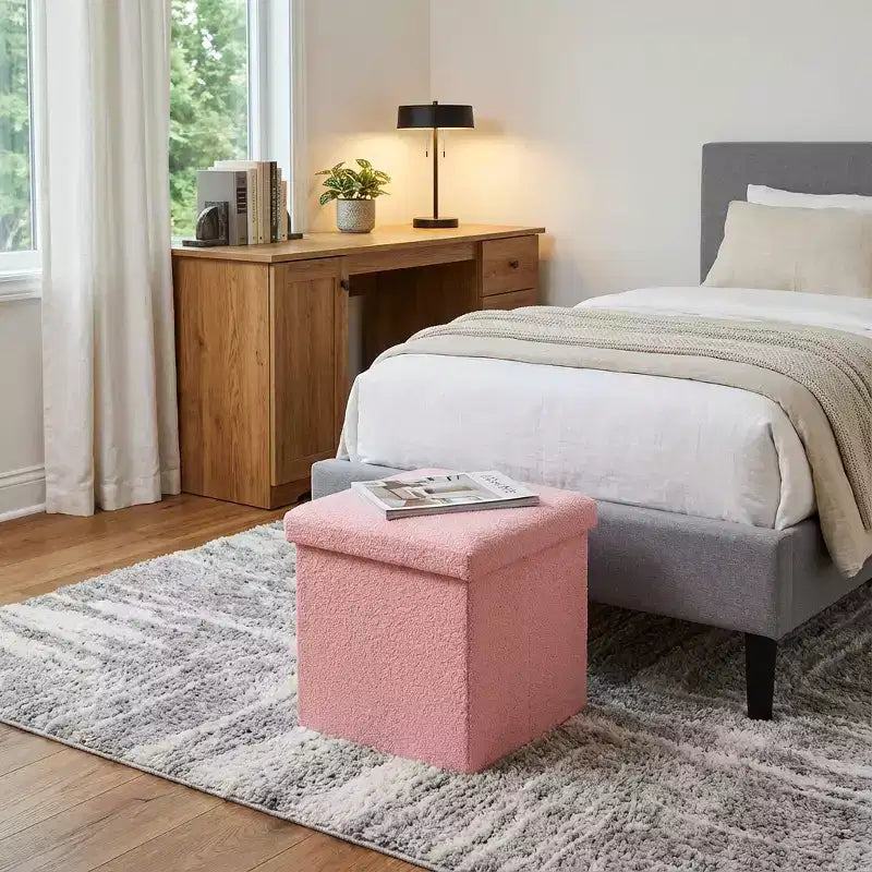 15 Boucle Cube Storage Ottoman