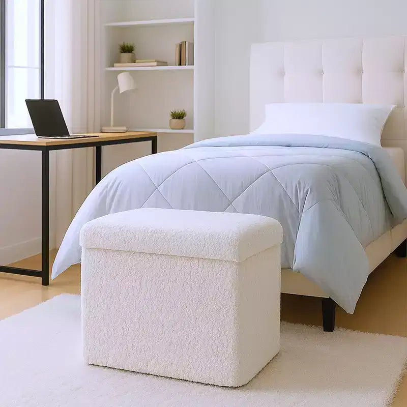 15 Boucle Cube Storage Ottoman