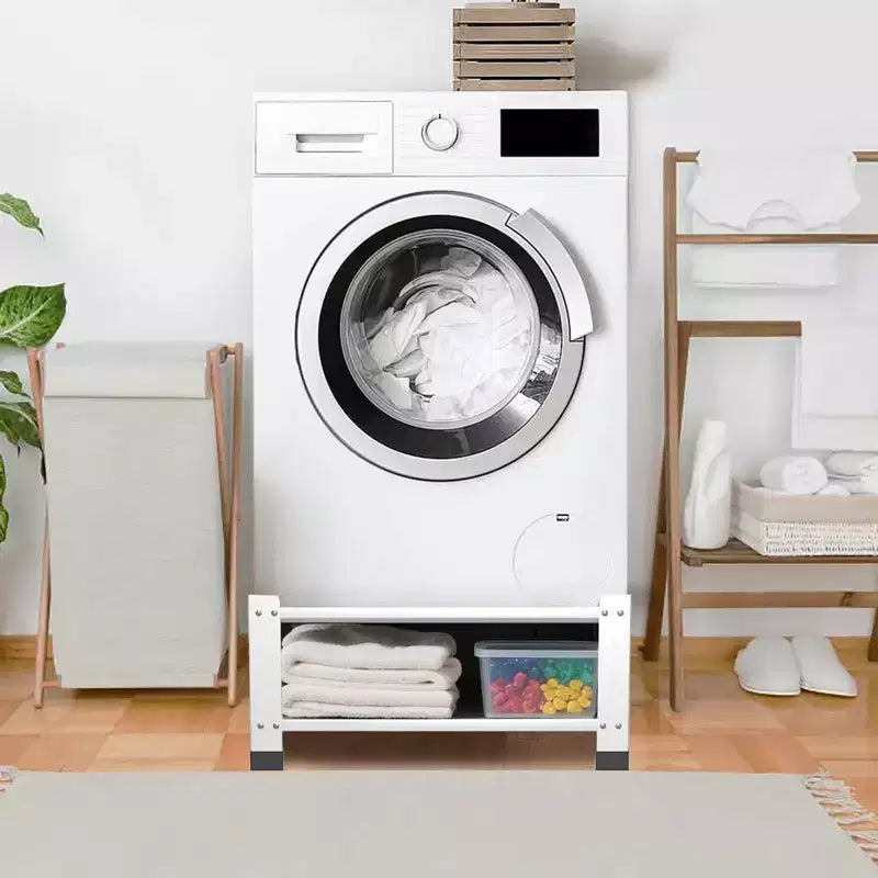 2-Pack Laundry Pedestal for Washer and Dryer with Storage Shelf, 28 Wide 14 High Universal Steel Stand with 800lb Capacity, White