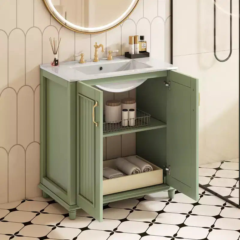 30 Bathroom Vanity with Sink, Bathroom Storage Cabinet with Drawers, Single Sink Bathroom Vanity