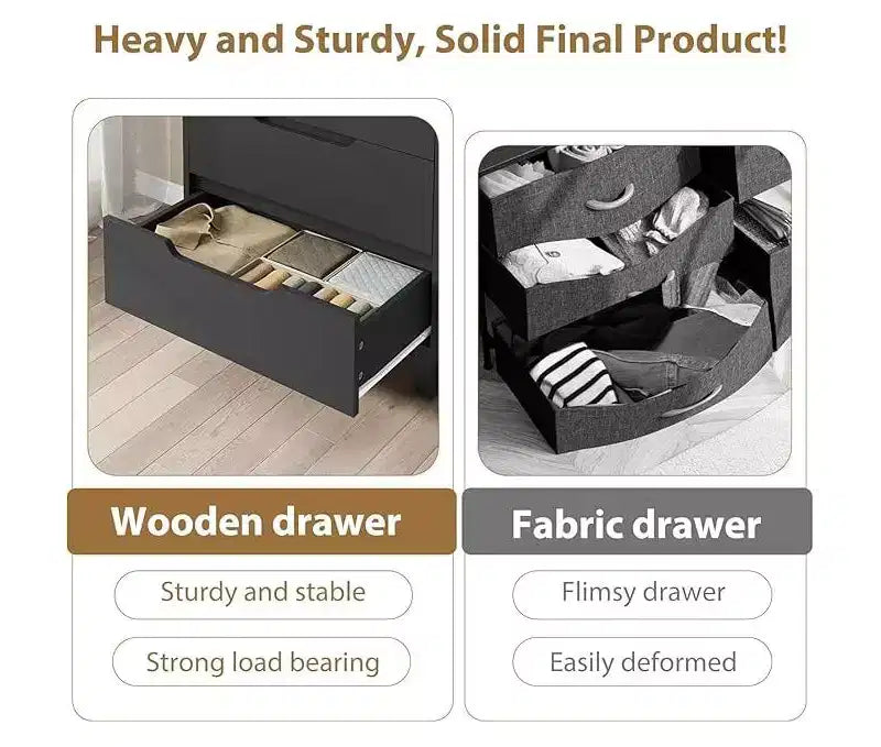 4 Drawer Tall Dresser Vertical Wooden Storage Cabinet with Freestanding Design for Bedroom, Living Room, Hallway, and Entryway