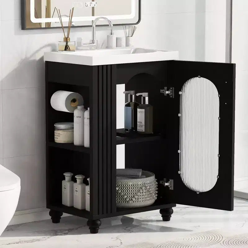 20 Small Bathroom Vanity Sink Combo with Storage , Bathroom Floor Cabinet with Adjustable Shelf