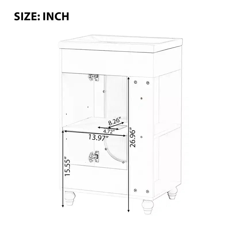 20 Small Bathroom Vanity Sink Combo with Storage , Bathroom Floor Cabinet with Adjustable Shelf