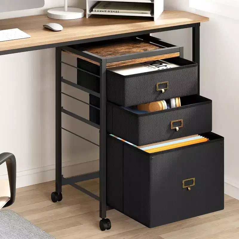 3 drawer filing cabinet is designed to keep the office machines, paper, files, and supplies organized.