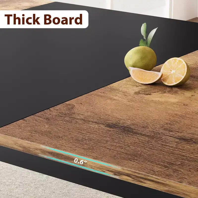 78 Inch Kitchen Table for 6-8 People, Industrial Dining Table with Metal Frame, Wide Large Rectangular Dinner Table for Kitchen, Dining Room