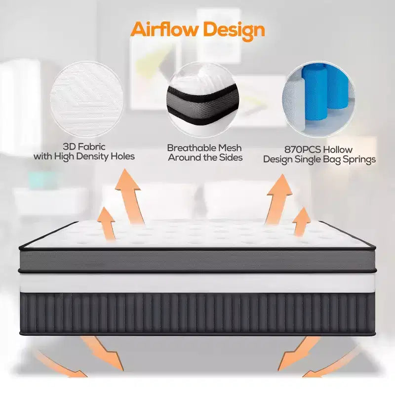 14 King Cooling Gel Memory Foam Mattress in a Box C Medium Firm, Pressure Relief, Breathable