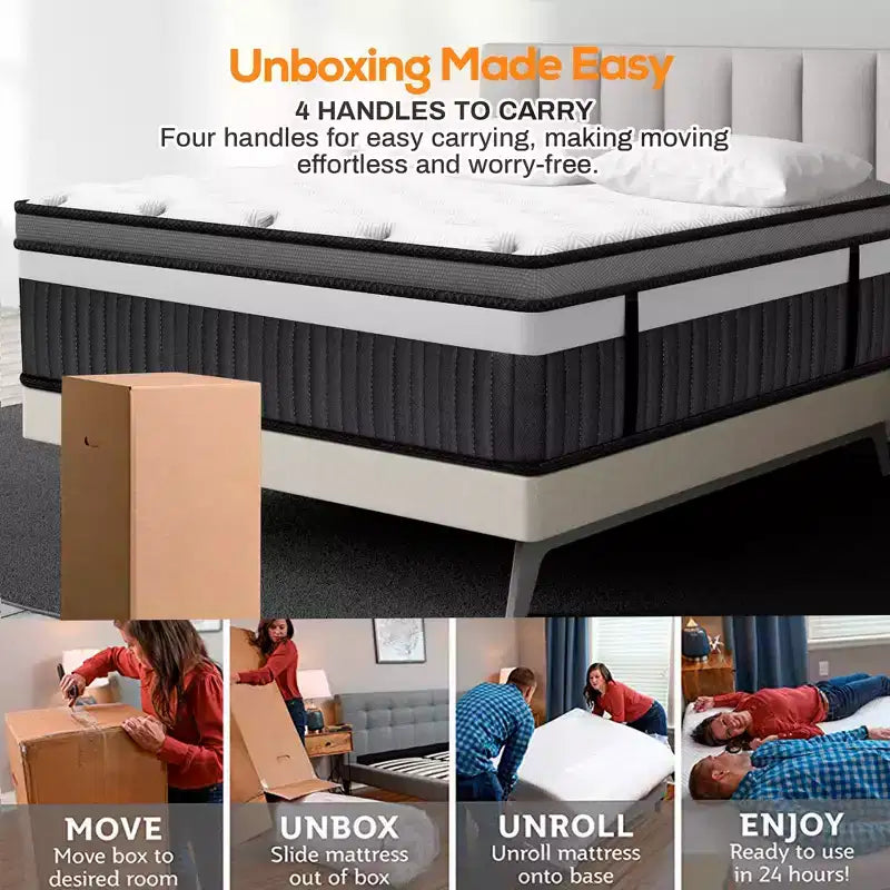 14 King Cooling Gel Memory Foam Mattress in a Box C Medium Firm, Pressure Relief, Breathable