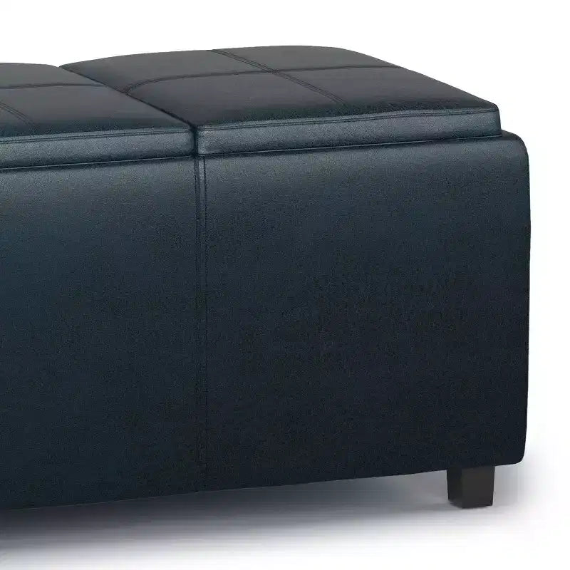 Okak 42IN Wide Storage Ottoman with 3 Flip-Over Serving Trays, Bench with Storage and Child Safety Hinges, End Of Bed Bench for Bedroom