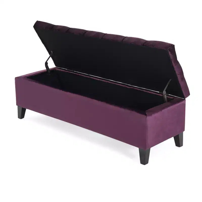 TUYOHW Modern Storage Bench with Upholstered End of Bed Bench Bedroom Vanity Stool with Button Tufted Entryway Bench for Living Room, Entryway