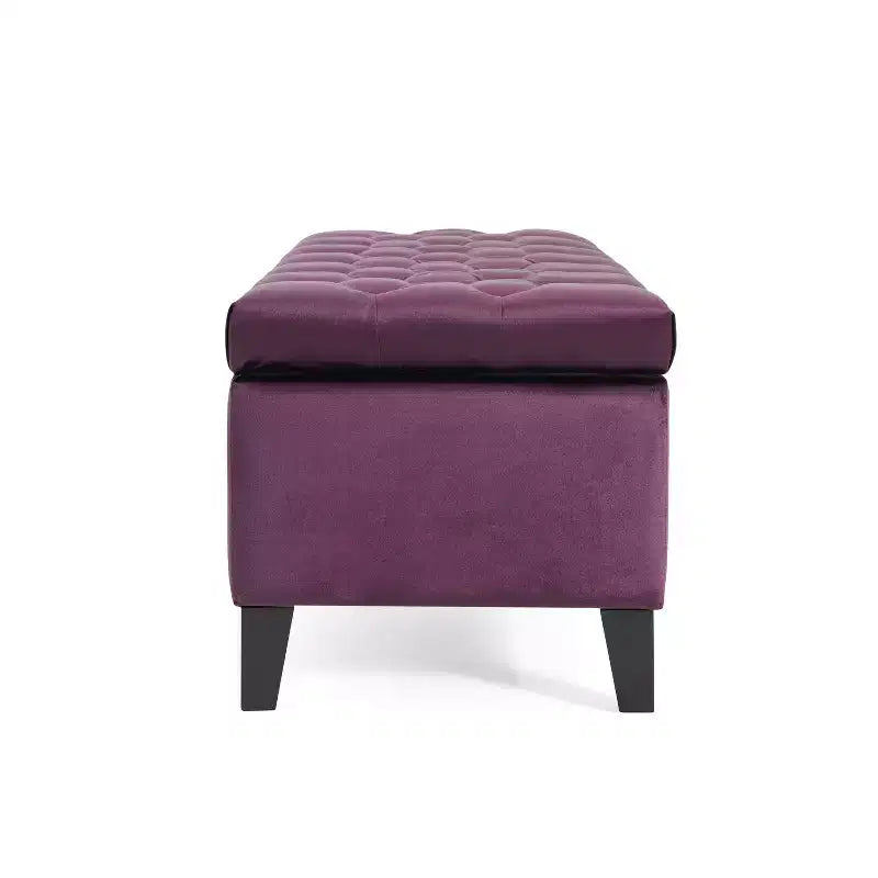 TUYOHW Modern Storage Bench with Upholstered End of Bed Bench Bedroom Vanity Stool with Button Tufted Entryway Bench for Living Room, Entryway