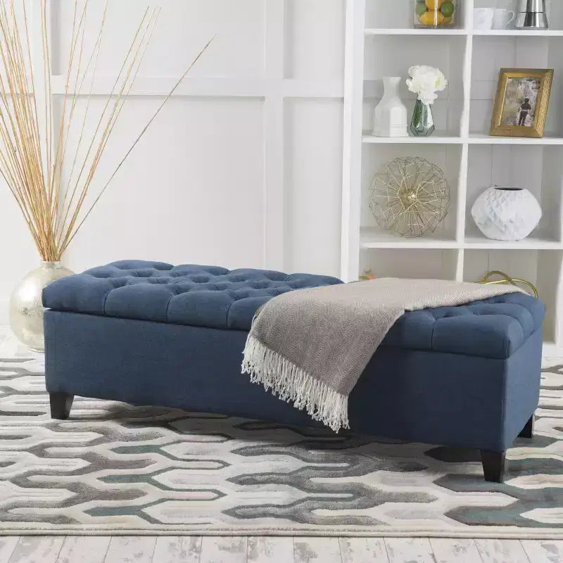 TUYOHW Modern Storage Bench with Upholstered End of Bed Bench Bedroom Vanity Stool with Button Tufted Entryway Bench for Living Room, Entryway