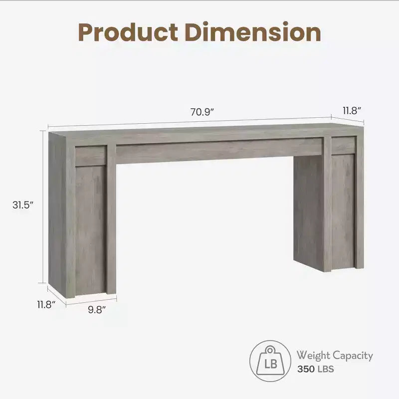 70 Extra-Long Console Table C Wooden Sofa Table for Behind Couch, Entryway, Foyer and Hallway