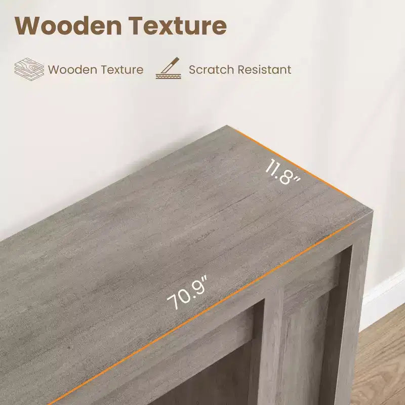 70 Extra-Long Console Table C Wooden Sofa Table for Behind Couch, Entryway, Foyer and Hallway