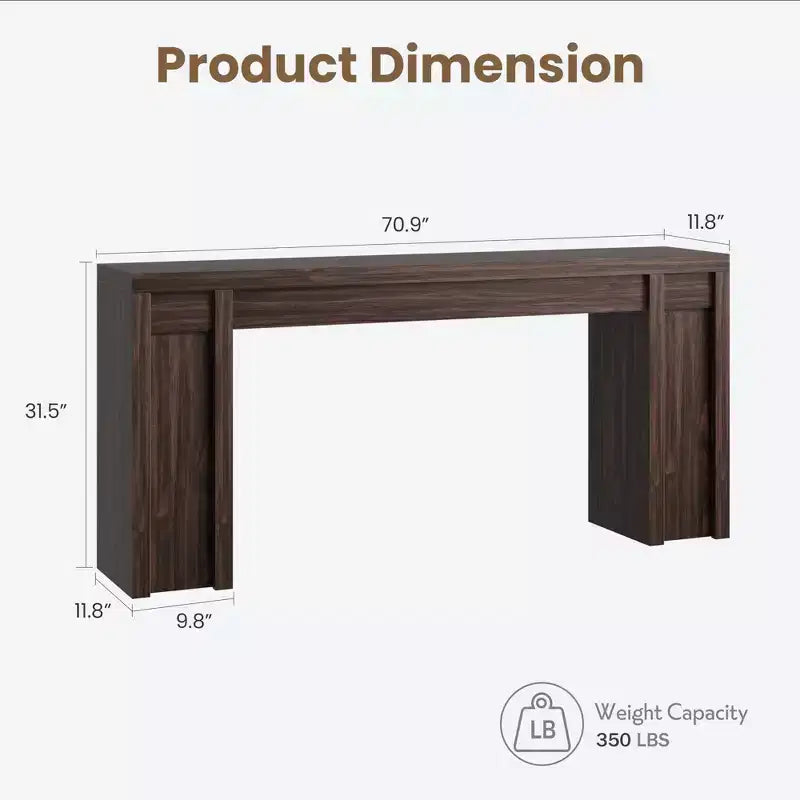 70 Extra-Long Console Table C Wooden Sofa Table for Behind Couch, Entryway, Foyer and Hallway