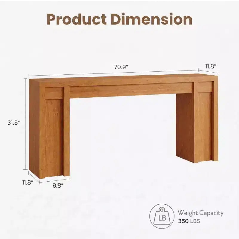 70 Extra-Long Console Table C Wooden Sofa Table for Behind Couch, Entryway, Foyer and Hallway