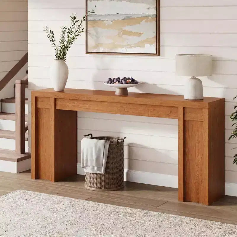 70 Extra-Long Console Table C Wooden Sofa Table for Behind Couch, Entryway, Foyer and Hallway