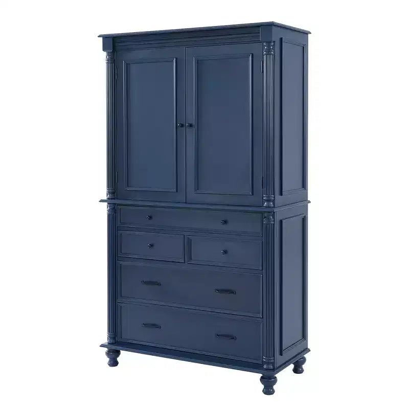 Whisen Large Kitchen Pantry, Tall Storage Cabinet Cupboard, Buffets with 6 Door Shelves, 2 Adjustable Shelves and 5 Drawers