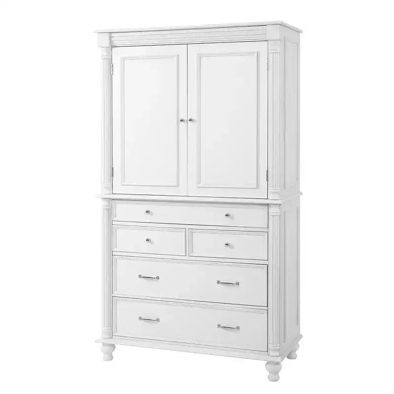 Whisen Large Kitchen Pantry, Tall Storage Cabinet Cupboard, Buffets with 6 Door Shelves, 2 Adjustable Shelves and 5 Drawers
