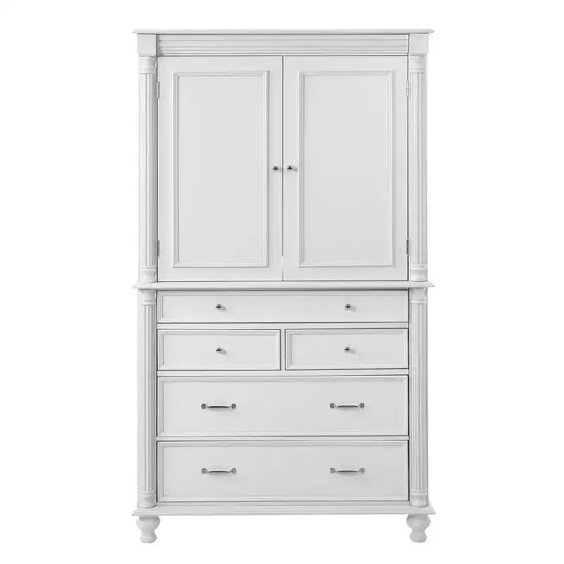 Whisen Large Kitchen Pantry, Tall Storage Cabinet Cupboard, Buffets with 6 Door Shelves, 2 Adjustable Shelves and 5 Drawers