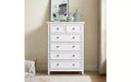 JVNOXK Farmhouse-Style Modern Six-Drawer Cabinet, Wardrobe Organizer, Living Room Clothing Storage Cabinet with Metal Drawer Slides, White