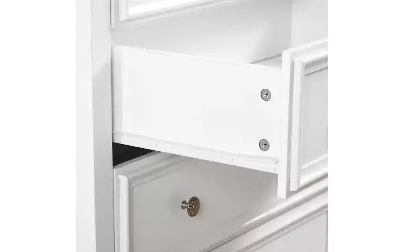 JVNOXK Farmhouse-Style Modern Six-Drawer Cabinet, Wardrobe Organizer, Living Room Clothing Storage Cabinet with Metal Drawer Slides, White