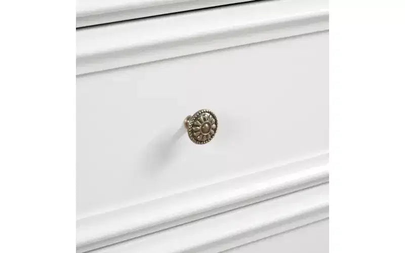 JVNOXK Farmhouse-Style Modern Six-Drawer Cabinet, Wardrobe Organizer, Living Room Clothing Storage Cabinet with Metal Drawer Slides, White