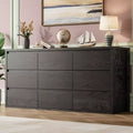 9 Drawer Dresser for Bedroom, Wide Modern Chest of Drawers, Large Wood Dresser Wooden Storage Organizer Handle Free for Living Room, Hallway Entryway