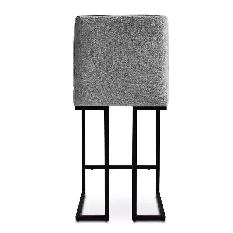 Set of 2 Modern Counter Height Bar Stools with Backs, 25 Upholstered Kitchen Island Chairs with Black Metal Sled Base - Panipeachy