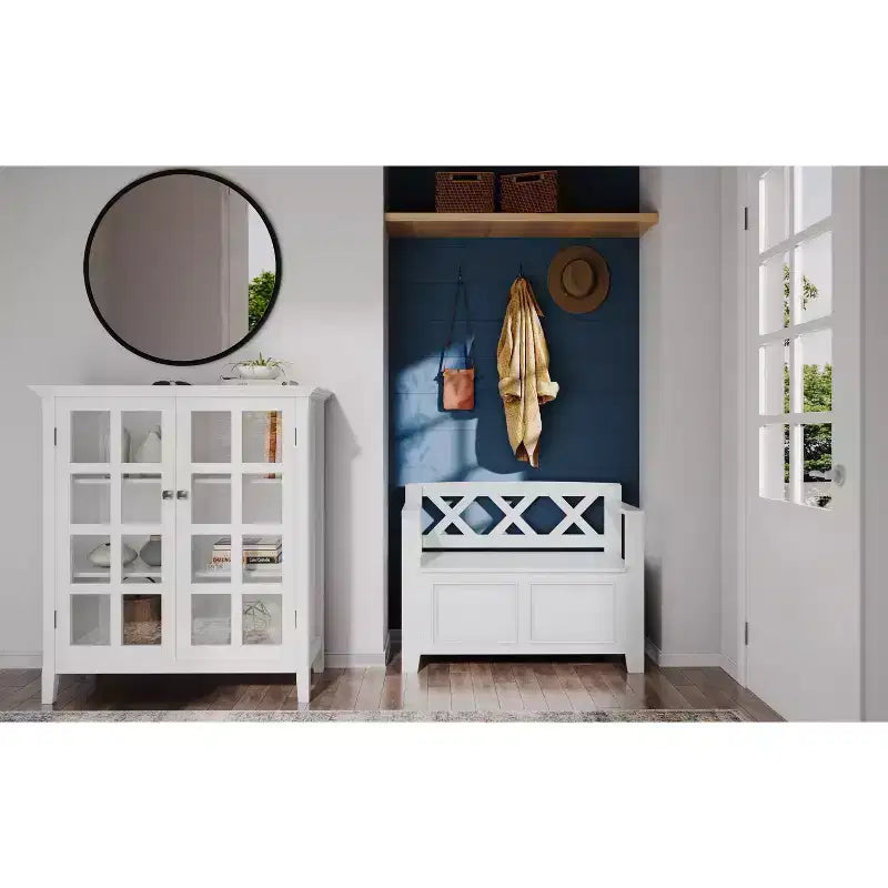 Halifax Solid Wood 36 inch Wide Transitional Entryway Storage Bench