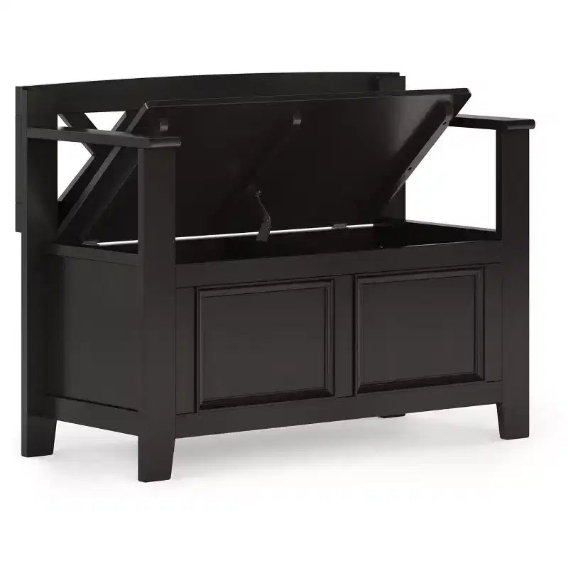 Halifax Solid Wood 36 inch Wide Transitional Entryway Storage Bench