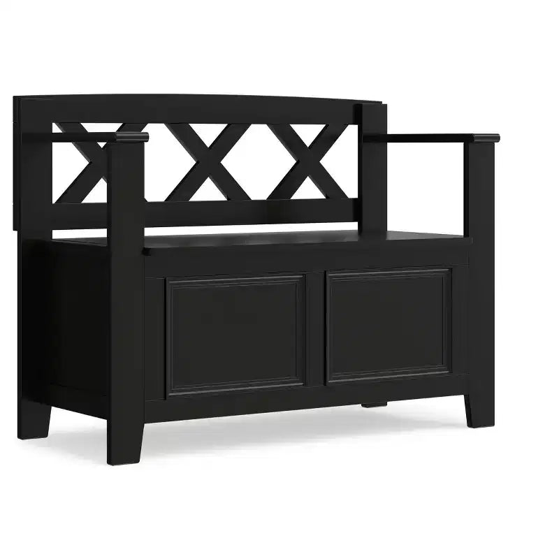 Halifax Solid Wood 36 inch Wide Transitional Entryway Storage Bench
