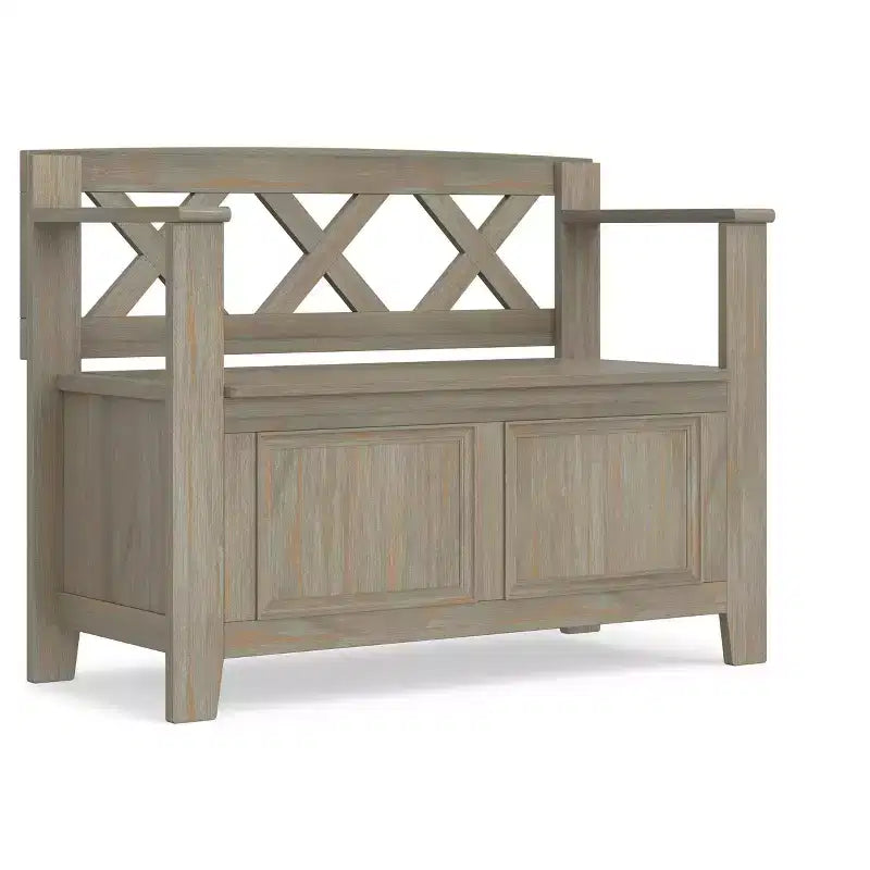 Halifax Solid Wood 36 inch Wide Transitional Entryway Storage Bench