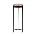 Kate and Laurel Aguilar Glass and Metal Drink Table, Amber and Black, 9x9x23