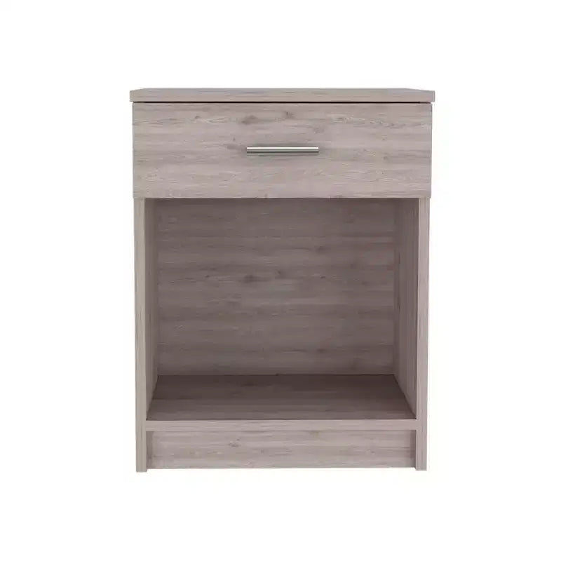 With a clean modern design, this Nightstand 21H, One Drawer, Low Shelf, Superior Top, Light Gray provides practical storage and a sturdy.